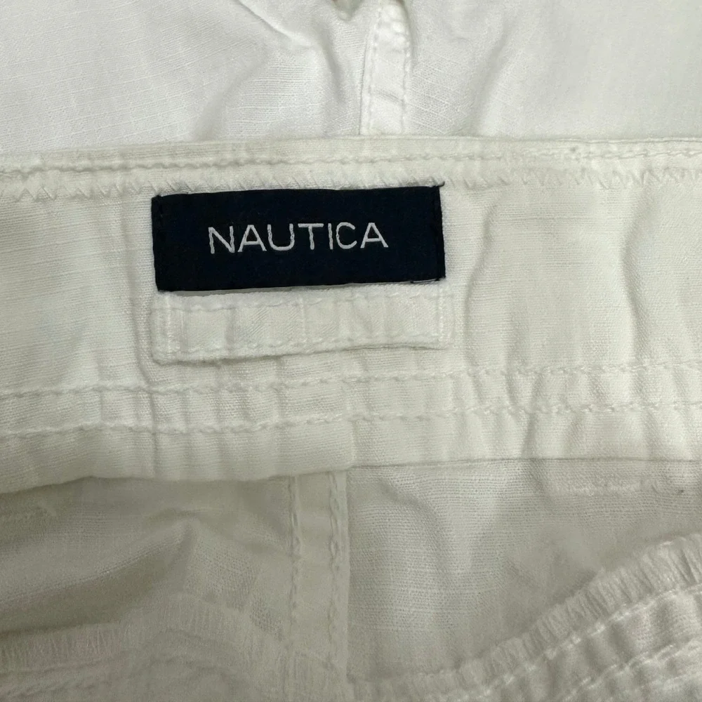 Nautica Cargo Shorts Mens 42 White New Cotton Casual Outdoor Summer Pocketed‎